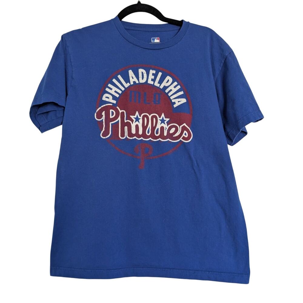 Men's Phillies Large Blue T Shirt Baseball MLB Philadelphia Crewneck Sports